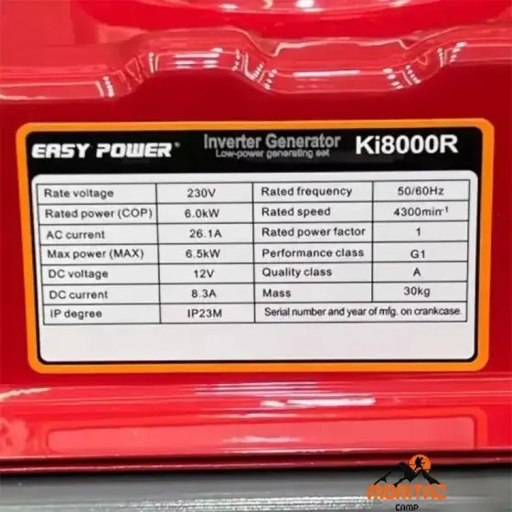 موتور برق 6.5 کیلووات ایزی پاور مدل Ki8000R