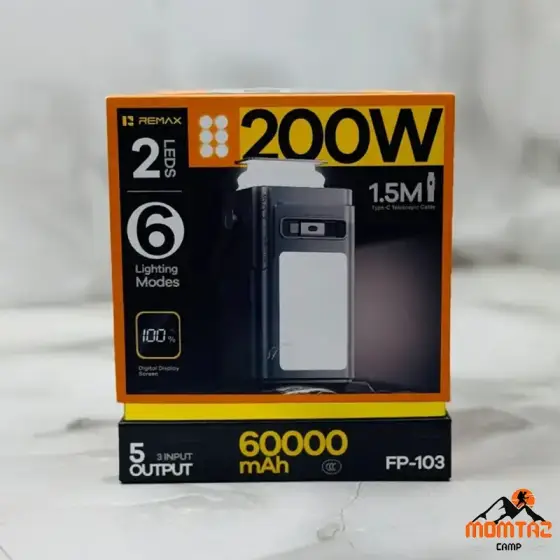 پاوربانک 60000 میلی آمپر 200 وات ریمکس مدل FP-103