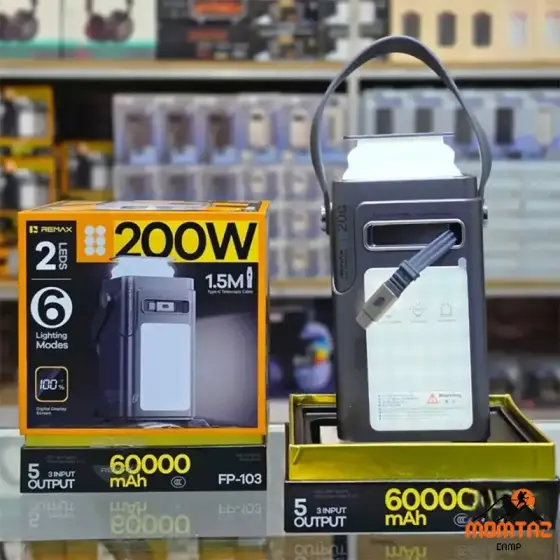 پاوربانک 60000 میلی آمپر 200 وات ریمکس مدل FP-103