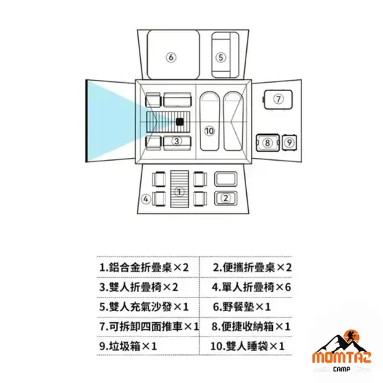چادر اتوماتیک 5-8 نفره کابین گنبدی بلک‌ داگ مدل CBD2300ZP012